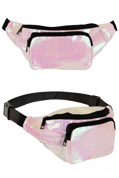 PartyXplosion Heuptasje slangeleer print wit