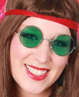 PartyXplosion Hippie bril in groen