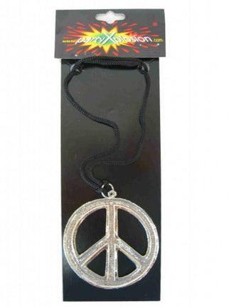 PartyXplosion Hippie ketting peace metaal