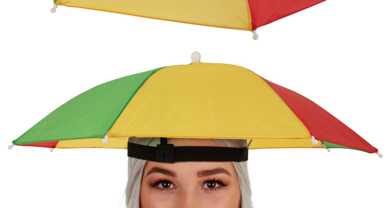 PartyXplosion Hoofd paraplu rood geel groen