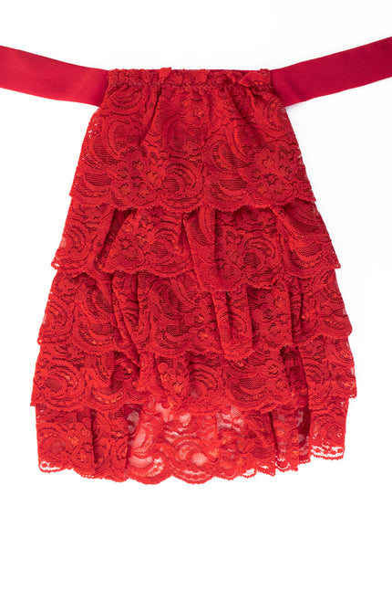PartyXplosion Jabot kant luxe rood