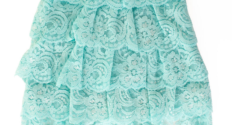 PartyXplosion Jabot kant luxe turquoise