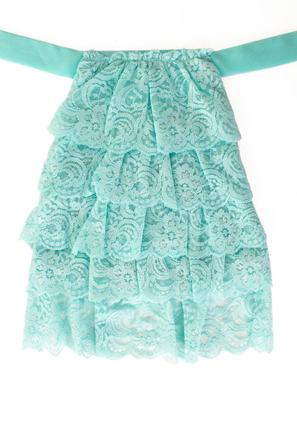 PartyXplosion Jabot kant luxe turquoise