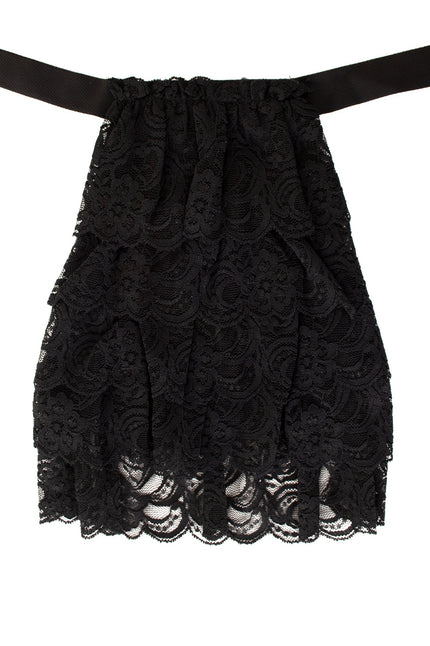 PartyXplosion Jabot kant luxe zwart
