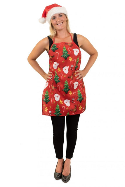 PartyXplosion Keukenschort Kerst in rood