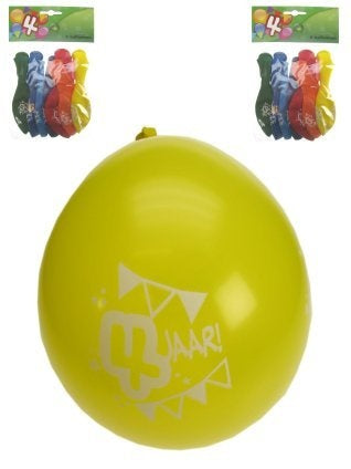 PartyXplosion Leeftijd ballonnen 4 jaar