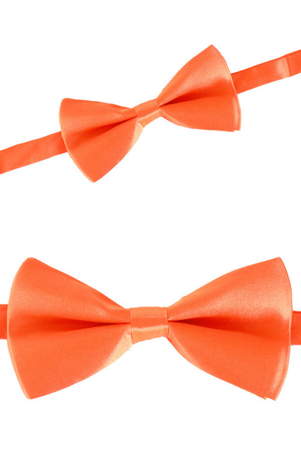 PartyXplosion Luxe strik satijn oranje 12 x 6.5 cm