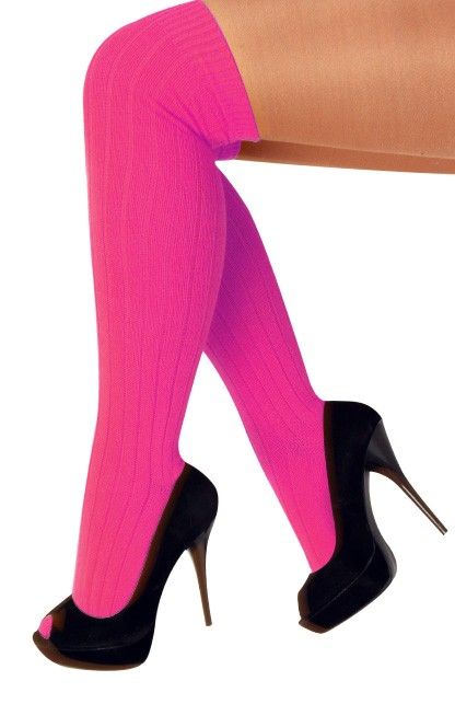 PartyXplosion Neon Roze Kniekousen maat 41-47