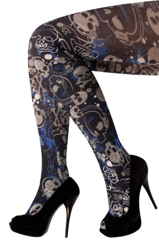 PartyXplosion Panty zwart wit blauw piraat