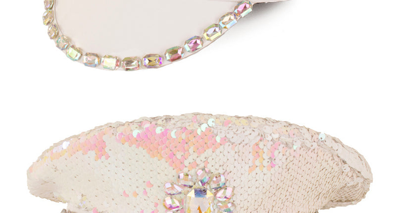 PartyXplosion Pet pailletten met stenen wit