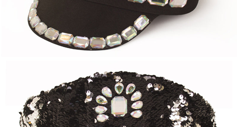 PartyXplosion Pet pailletten met stenen zwart