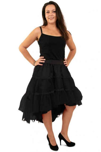 PartyXplosion Petticoat schuin aflopend zwart