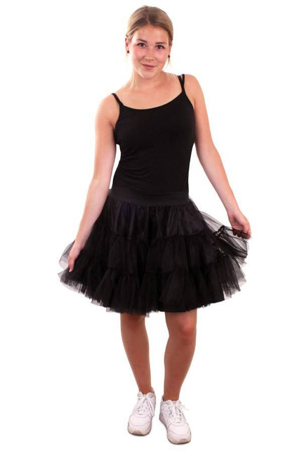 PartyXplosion Petticoat zwart 3-laags