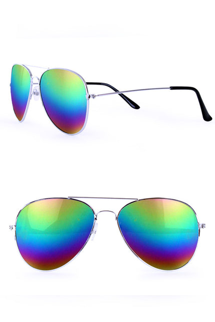 PartyXplosion Pilotenbril olie/spiegelglas regenboog