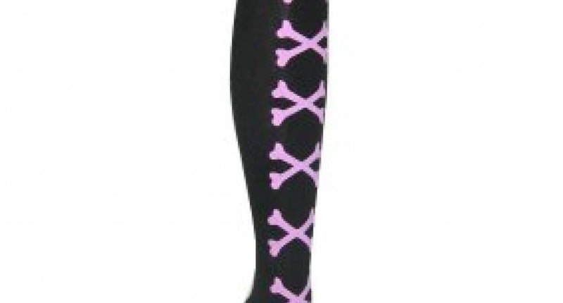 PartyXplosion Piraten kousen met roze botjes