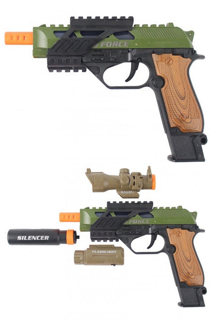 PartyXplosion Pistool militair licht en geluid