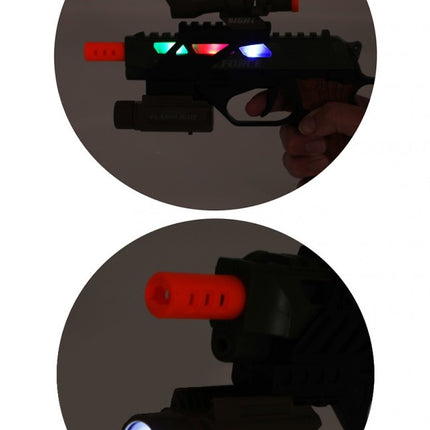 PartyXplosion Pistool militair licht en geluid