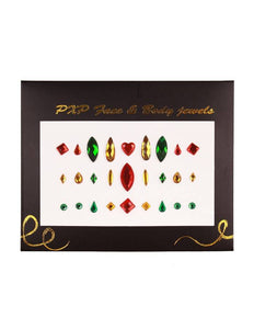 PartyXplosion Plak juwelen rood-goud-groen