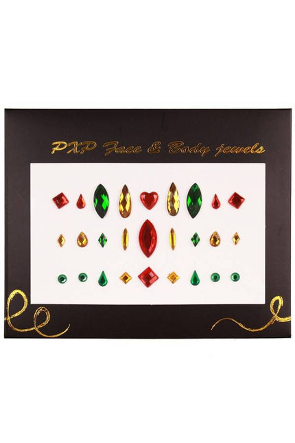 PartyXplosion Plak juwelen rood-goud-groen