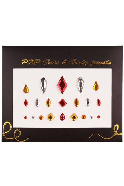 PartyXplosion Plak juwelen rood-goud-zilver