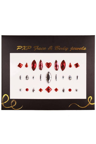 PartyXplosion Plakjuwelen rood-zilver