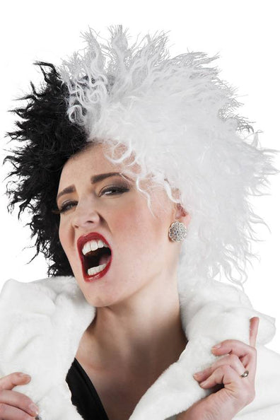 PartyXplosion Pruik Cruella black white