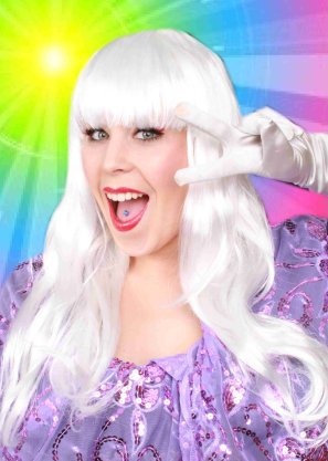 PartyXplosion Pruik lang haar wit