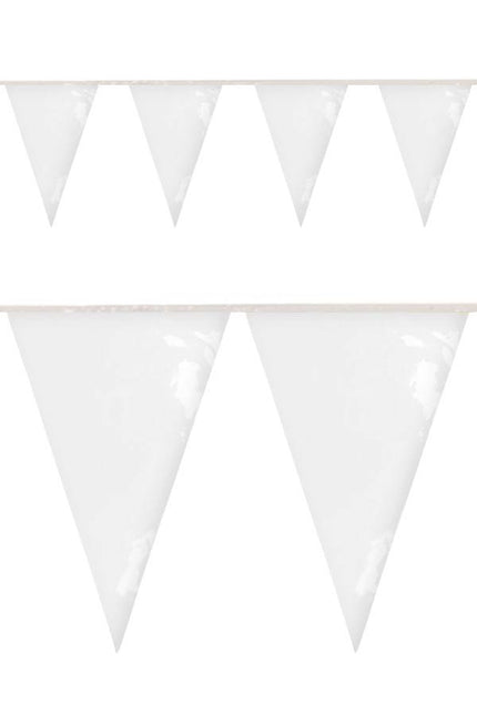 PartyXplosion PVC vlaggenlijn wit 10 meter