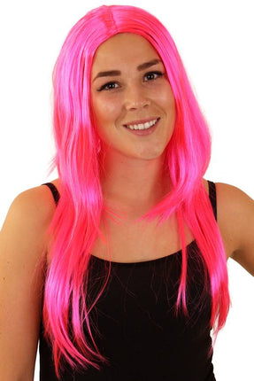 PartyXplosion Roze Pruik  lang haar