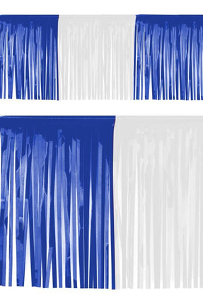 PartyXplosion Slierten folie guirlande blauw/wit 6 mtr