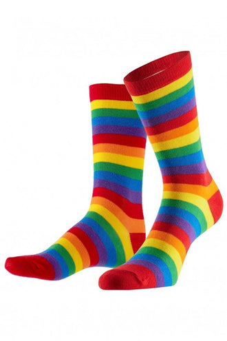 PartyXplosion Sokken gestreept regenboog