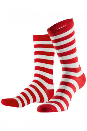 PartyXplosion Sokken gestreept rood wit