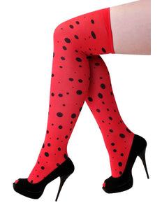 PartyXplosion Stay up kousen lieveheersbeestje one size