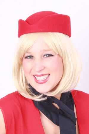 PartyXplosion Stewardess hoed wolvilt rood