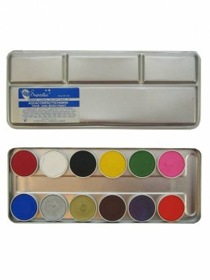 PartyXplosion Superstar Aqua schmink palet 12 kleuren