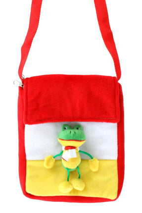 PartyXplosion Tasje 'troepzak' rood-wit-geel met kikker