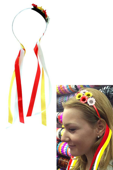 PartyXplosion Tiaral bloemetjes rood/wit/geel