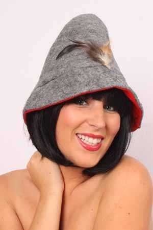 PartyXplosion Tiroler hoed met veer grijs