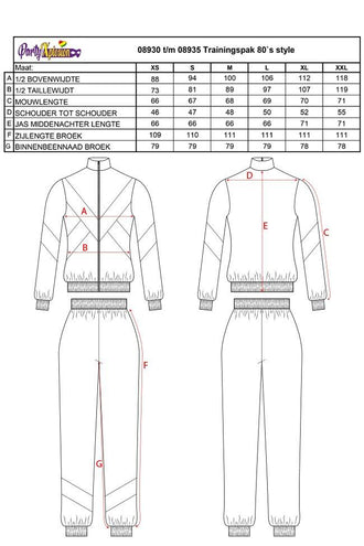 PartyXplosion Trainingspak 80's Pak Kai unisex