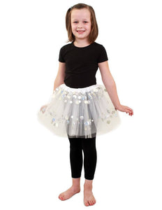 PartyXplosion Tule rokje wit met dots kids