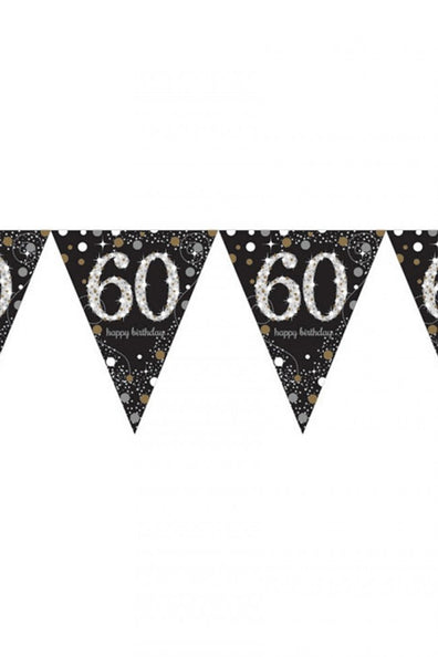 PartyXplosion Vlaggenlijn 60 jaar Sparkling gold