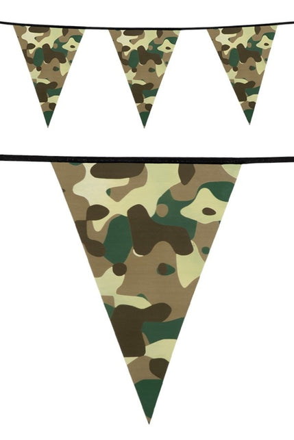 PartyXplosion Vlaggenlijn camouflage 6 meter