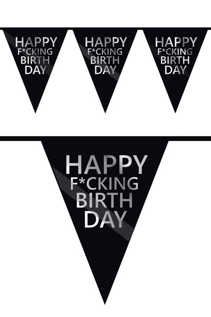 PartyXplosion Vlaggenlijn  HAPPY F*CKING BIRTHDAY 6 meter