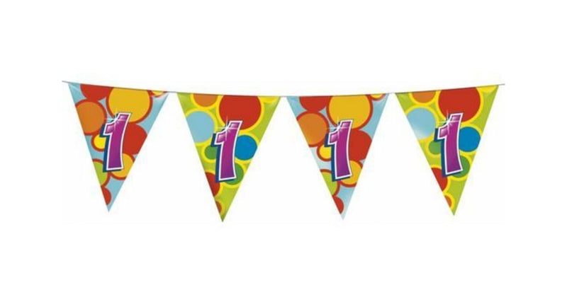 PartyXplosion Vlaggenlijn leeftijd 1 jaar 10 meter