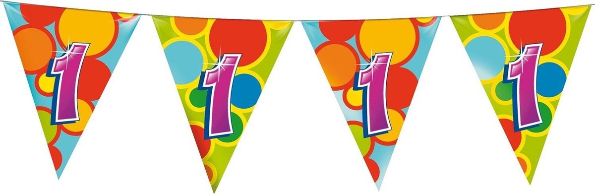 PartyXplosion Vlaggenlijn leeftijd 1 jaar 10 meter