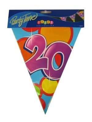 PartyXplosion Vlaggenlijn leeftijd 20 jaar 10 meter