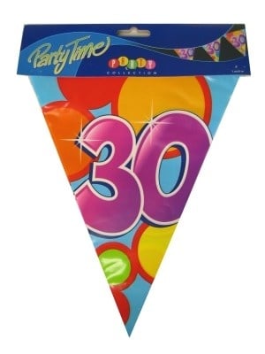 PartyXplosion Vlaggenlijn leeftijd 30 jaar 10 meter