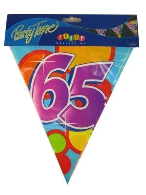 PartyXplosion Vlaggenlijn leeftijd 65 jaar 10 meter