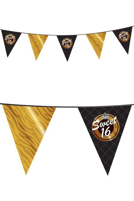 PartyXplosion Vlaggenlijn  Sweet Sixteen 10  meter