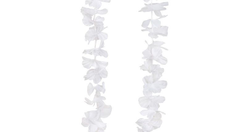 PartyXplosion Witte Hawaii krans slinger